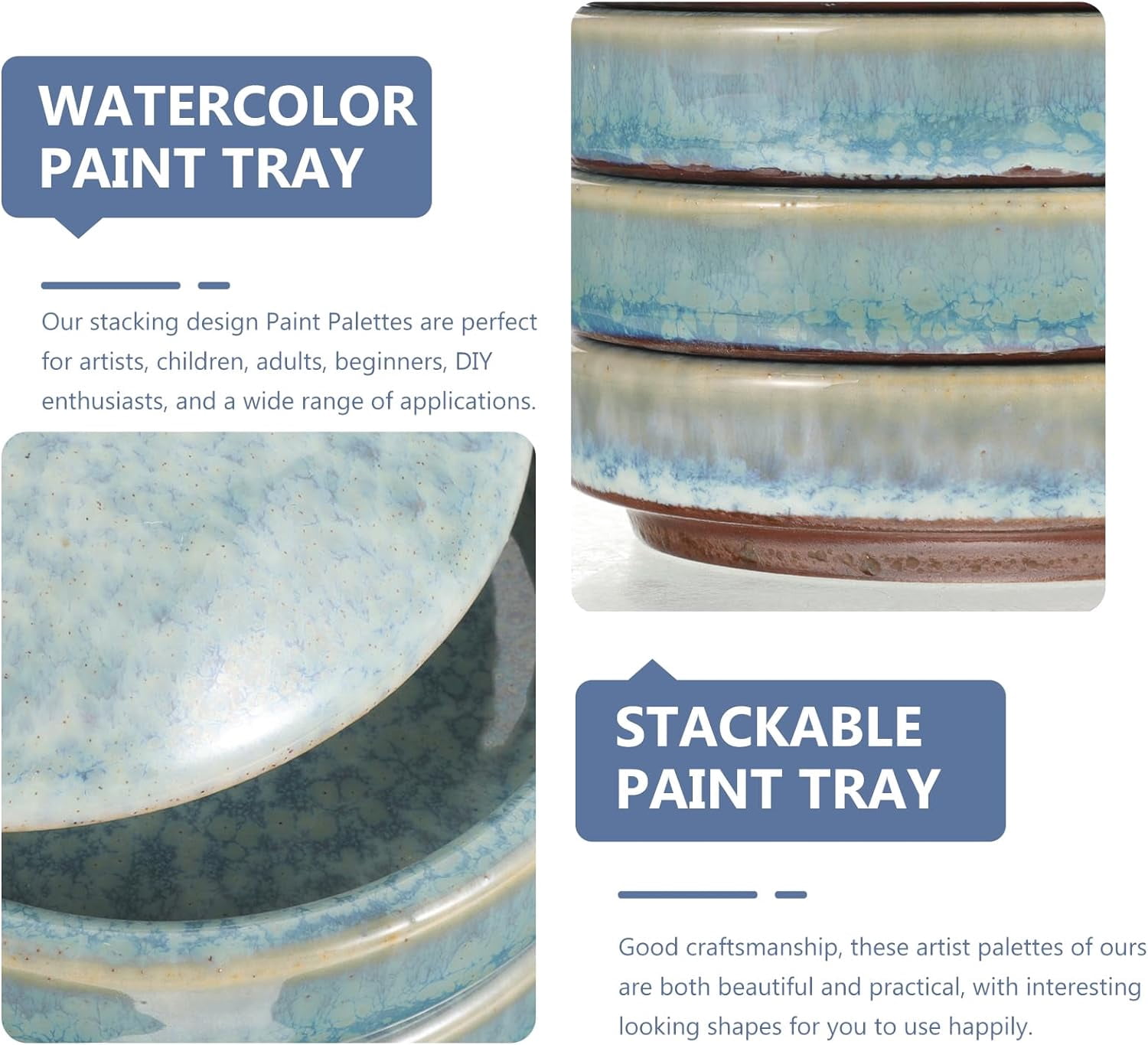 ABPETE 1 Set Ceramic Palette Artist Mixing Trays Porcelain Watercolor Tray Artists Palette Color Display Plate Watercolor Tray Ceramic Artist Paint Round Tray Ceramics Nail Plate Gouache