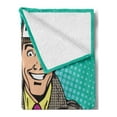 thumbnail image 2 of Paparazzi Soft Flannel Fleece Blanket, Funny Photographer with Press Media Camera Reporter Smiling Photo, Cozy Plush for Indoor and Outdoor Use, 70" x 90", Sea Green and Warm Taupe, by Ambesonne, 2 of 5