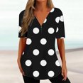 thumbnail image 2 of loopsun Summer Savings 2025! Plus Size Tops for Womens,Womens Summer Tops,Women's Fshion Print Funny Casual Zipper Short Sleeve Tops Blouse Black XL, 2 of 5