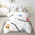 thumbnail image 2 of Homewish Colorful Cartoon Car 7-Piece Twin Bedding Sets,Modern City Road Bedding Comforter Set,White Gray Sheet Sets For Boys Kids,Super Cozy Room Decor Reversible, 2 of 8