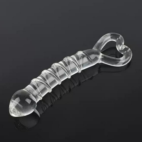 Heart Crystal Curved Glass Body Massager Personal Massage Wand