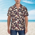 thumbnail image 4 of Lsque Guitar Skull record pattern Hawaiian Shirt for Men, Unisex Summer Beach Casual Short Sleeve Button Down Shirts-3X-Large, 4 of 9