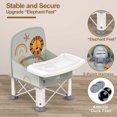 thumbnail image 6 of Baby Travel Booster Seat with Double Tray, BabyBond Upgraded Toddler Portable Baby Chair, Booster Seat for Dining Table, Stable and Foldable Booster Baby Chair for Indoor/Outdoor (Grey Lion), 6 of 7