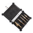 thumbnail image 2 of Amdohai 5PCS Step Drill Bit Set Multiple Hole Step Drill High Speed Steel Total 50 Sizes Drilling Tool with Aluminum Box, 2 of 8