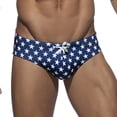 thumbnail image 1 of Wo-Fusoul Swimming Trunks for Men Low Waist Drawstring High Vent Quick Dry Underpants Black, 1 of 4