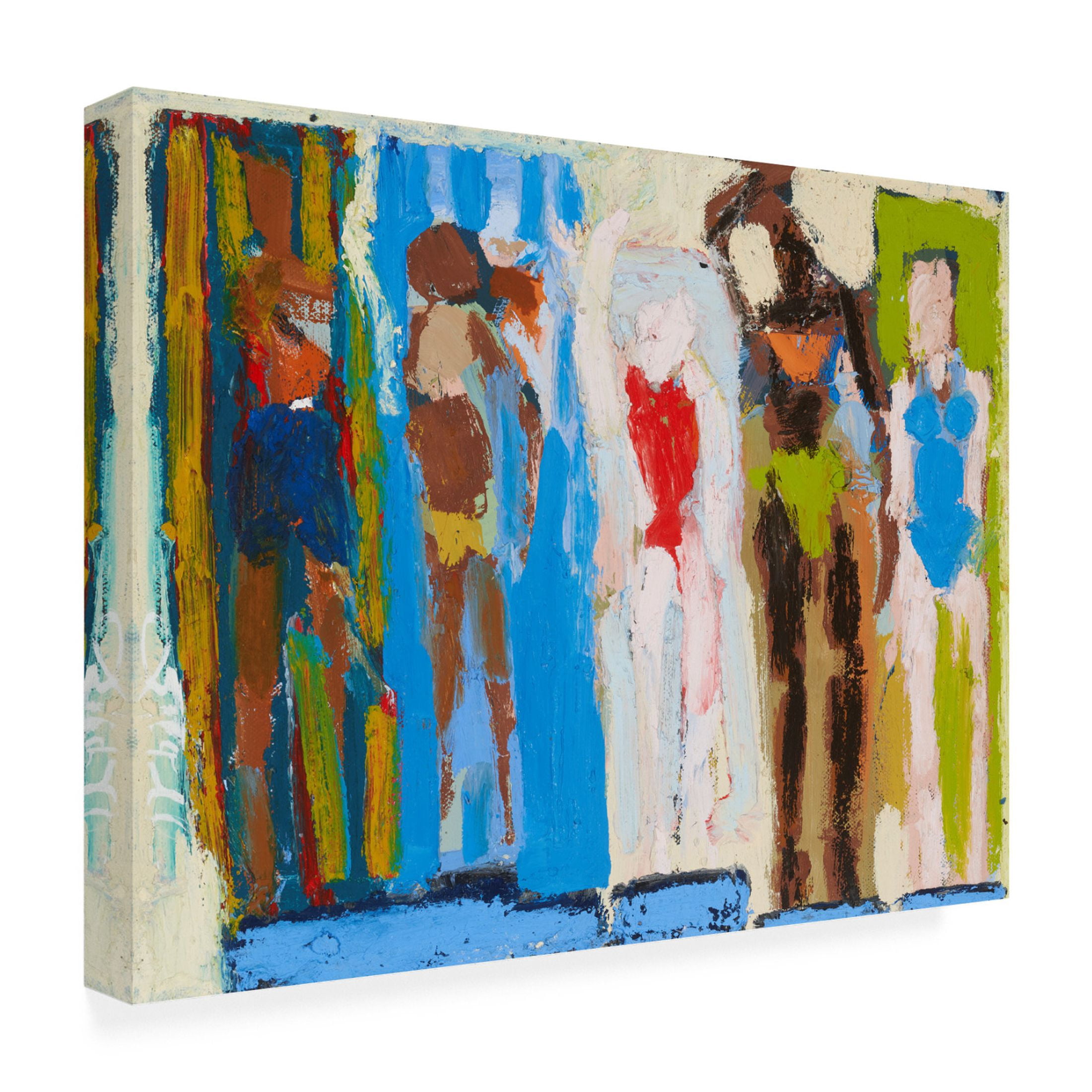Canvas Wall Art - Erin McGee Ferrell 'Beach Sunbathers I' Wall Art for Living Room, Bedroom, or Office Décor by Trademark Fine Art - 19 x 14 Inches