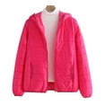 thumbnail image 5 of comerut Fall Winter Women Jacket Thick Padded Warm Windproof Soft Zipper Closure Loose Cardigan Hooded Long Sleeve Lady Down Coat, 5 of 8