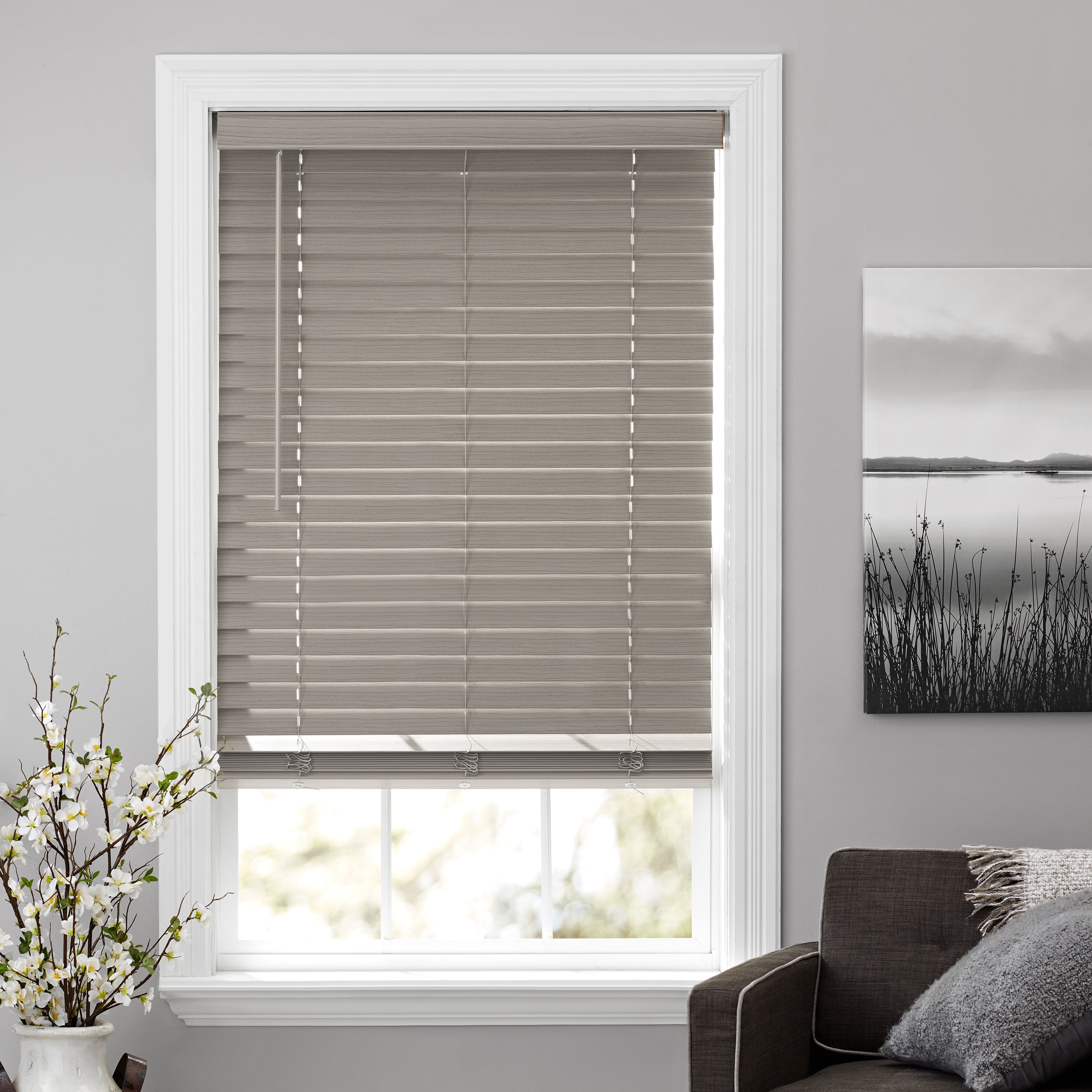 36×36 Cordless FauxWood Blinds 2inch