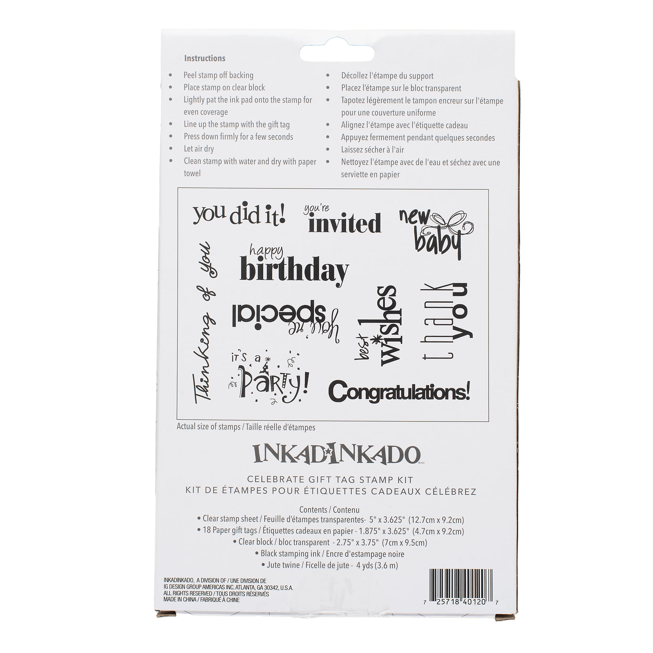 Inkadinkadoo Celebrate Tag Stamp