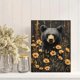 thumbnail image 2 of Qisvanset Framed Canvas Wall Art 12x16 Inch Golden Wildflower Black Bear Wildlife Wall Art, 2 of 5