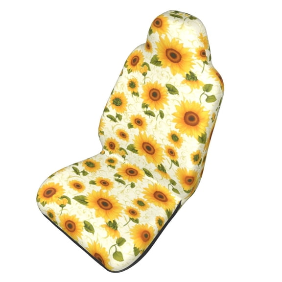 Picia European-style Pattern Sunflower Print Waterproof Sweating Car Seat Cover for Post Gym Workout, Running, Beach and Hiking, Universal Fit Anti-Slip Bucket Seat Protector