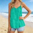thumbnail image 4 of Womens V Neck Spaghetti Strap Tank Tops Sleeveless Flowy Camisole Loose Cami Basic Adjustable Shirt Green M, 4 of 6