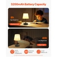 thumbnail image 4 of VEVOR Cordless Table Lamp Rechargeable Battery Small Desk Lamp Fabric Shade Black, 4 of 9