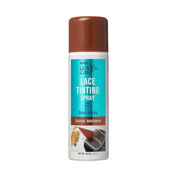KISS Colors & Care Wig Lace Tinting Spray, Quick Drying, Dark Brown, Unisex, 3 oz.