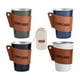 thumbnail image 5 of 4 vasos portátiles de acero inoxidable, vasos de pinta de 350 ml, vasos para beber, vasos de agua Cubierta de copa de cuero Pu, 5 of 9