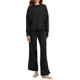thumbnail image 1 of Faithtur Ensemble Décontracté pour Femmes, Chandail d'Hiver Uni à Col Rond et Pantalon à Jambe Grand, Tenues d'Hiver 2 Pcs, 1 of 5