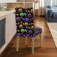 thumbnail image 5 of Xoenoiee Colorful Pumpkin Bat Star Print Waterproof Chair Covers for Dining Room, Removable Dining Chair Covers Protectors Stretch Kitchen Parson Chair Slipcovers Halloween Decoration, 1 Pack, 5 of 7