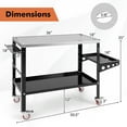 thumbnail image 3 of Gymax Heavy-duty Welding Table w/ Tool Rack & Tray 5/8'' Fixture Holes Bottom Shelf, 3 of 10