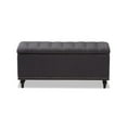 thumbnail image 5 of Baxton Studio Kaylee Modern Classic Dark Grey Fabric Upholstered Button-Tufting Storage Ottoman Bench, 5 of 7