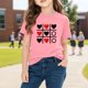 thumbnail image 5 of TaTaai School Season Cute Print Short Sleeve T-Shirt, Valentine's Day Casual Top, Unisex All Season Graphic Tee Gift, 5 of 8