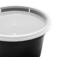 Karat 12 oz Black PP Injection Molded Round Deli Containers with Lids