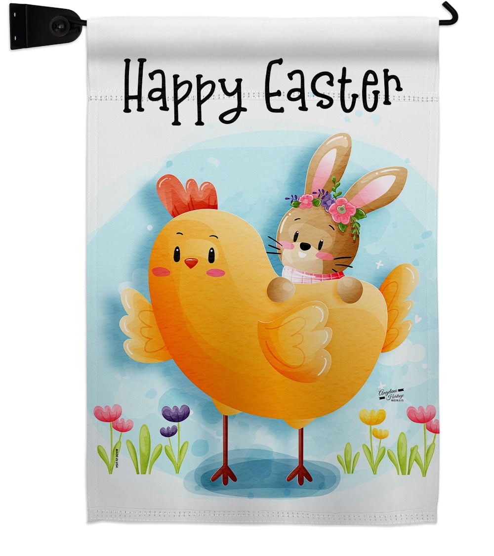 Hippity Hop Bunny Easter House Flag Chick Humor 28" x 40" Briarwood Lane Hippity Hop Bunny Easter House Flag Chick Humor 28" x 40" Briarwood Lane