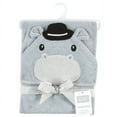 thumbnail image 2 of Hudson Baby Unisex Cotton Animal Face Hooded Towel, Hippo, One Size, 2 of 2