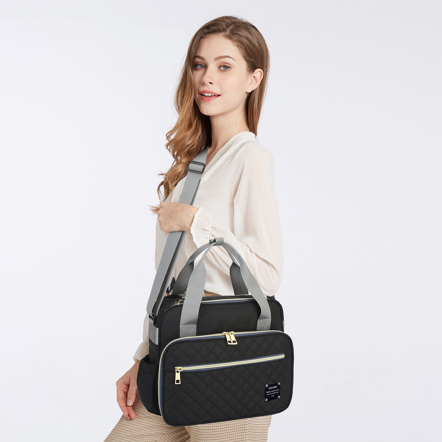 Small Diaper Bags, Girl Pink Tote Bag with Durable and Fashionable Fabric, Women Changing Bags fit for All essential items for Baby Shows Gifts