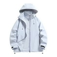 thumbnail image 1 of Dvprdro Jackets for Men Solid Color Waterproof Long Sleeved Hooded Workwear With Multiple Pockets Jacket, 1 of 5