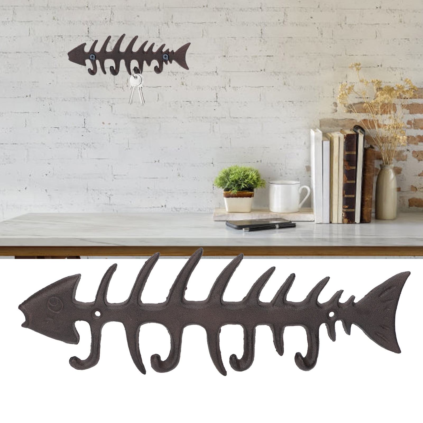 Hand Towel Holder 4 Hooks Fish Bones Towel Rack European Style For Home Type 1 7.5x2.4x0.4in Type 2 14.2x4.3x0.4in Walmart