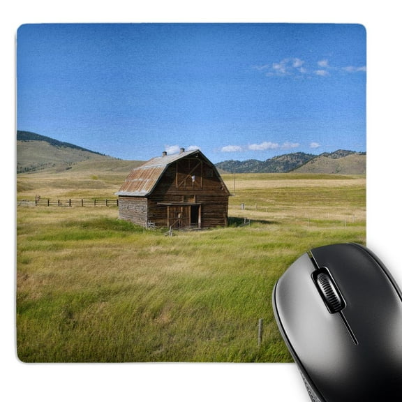 3dRose, Old barn and field in remote Butte Montana - US27 BBA0096 - Bill Bachmann, MousePad
