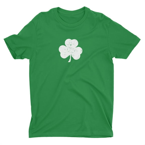 Retro Shamrock Youth T-Shirt Distressed Tee Kids 100% Cotton Irish Green You.