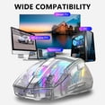 thumbnail image 7 of RFUGUG RGB Gaming Mouse, Full Transparent Illuminated 5-Gear DPI Adjustable Wired/Wireless/Bluetooth Game Mouse - Ergonomic Design for PC & Laptop - Black/Clear, 7 of 7