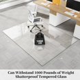 thumbnail image 2 of Glass Chair Mat 42" x 48" Heavy Duty Tempered Glass Office Chair Mat, Glass Floor Mat with Polished Edge and Round Corner for Smooth Glide, Office Chair Mat for Carpet, Hardwood Floor, 2 of 6