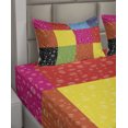 thumbnail image 4 of Ambesonne Colorful Fitted & Top Sheet Set with Shams, Vibrant Rainbow Colors, Multicolor, 4 of 5