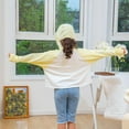 thumbnail image 4 of Penkiiy Chicas Chicos Camisa de manga larga Protección solar Capucha Ligera Entrenamiento Atlético Suéter Top Rash Guard para niños 8 Años Amarillo, 4 of 5