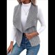 thumbnail image 2 of Chaleco Informal Sin Mangas de Felpa para Mujer, Otoño e Invierno, Tipo Cárdigan. Gris L, 2 of 10