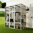 thumbnail image 5 of Zephypaws 71in Large Wood Catio Outdoor Cat Enclosure with Perches and Condos,Cat House Indoor with Waterproof Roof,Cat Shelter 5 Platforms & 2 Resting Box,UV Resistant (Grey), 5 of 7