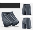 thumbnail image 7 of Besolor Men's Plus Size Shorts Casual Loose Athletic Elastic Waist Workout Running Shorts with Zipper Pocket(X-Large,Gray), 7 of 7