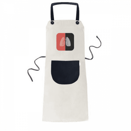 

Logo Lung Comparison Art Deco Fashion Apron Adjustable Bib Cotton Linen BBQ Kitchen Pocket Pinafore