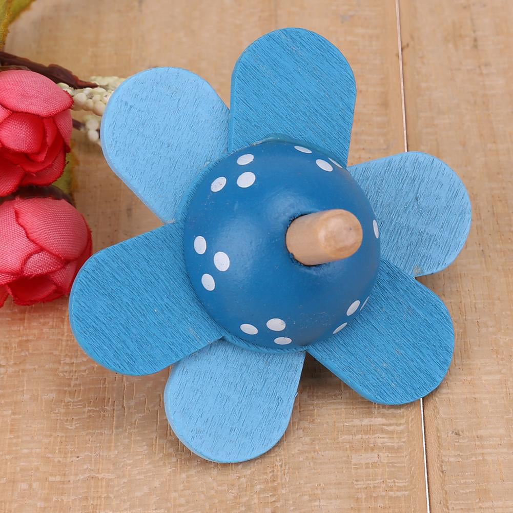 Details about   Kid Toys Flower Rotating Wooden Spinning Wood Educational Toy/Blue 