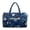 Tropical Floral Palm, variant on Garronmavis Large Quilted Duffle Bag for Women, Blue Tropical Palm Floral Print Weekender Bag Overnight Carry On Bag with Luggage Sleeve for Travel Gym Dance
