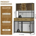 thumbnail image 5 of Hiphuta 71" Tall Dog Crates Furniture, Indoor Dogs Kennel Furniture with Hutch, 42"W Dog Cage Furniture for Large/Medium Dogs, Decorative Sturdy Pet House, Rustic Brown, 5 of 6