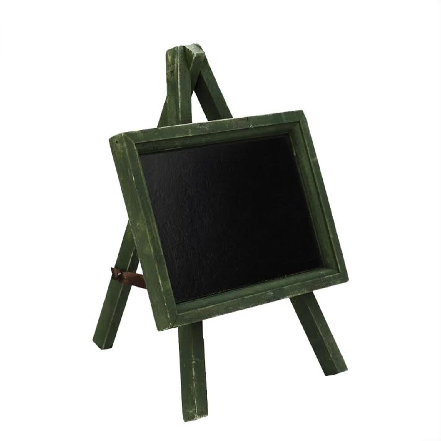 9" Decorative Green Wooden Table Top Chalkboard with Easel, Decorative Chalkboard with Easel By