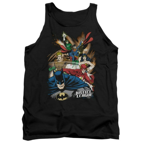 JLA Justice League Starburst Adult Tank Top Black