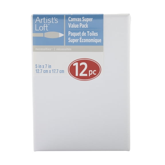 Artist's Loft 5" x 7" Super Value Canvas, 72 Total (6 Packs of 12)