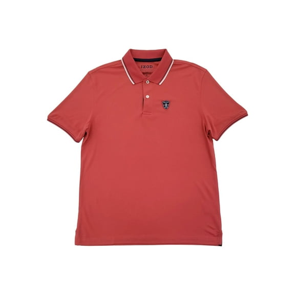 IZOD Mens Saltwater Red Advantage Performance Untucked Golf Polo T-Shirt L