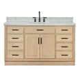 thumbnail image 2 of Ariel Hepburn 61 Inch Single Rectangle Sink Bathroom Vanity With Italian Carrara Marble Countertop 1.5 Inch Edge In Oak, 2 of 10