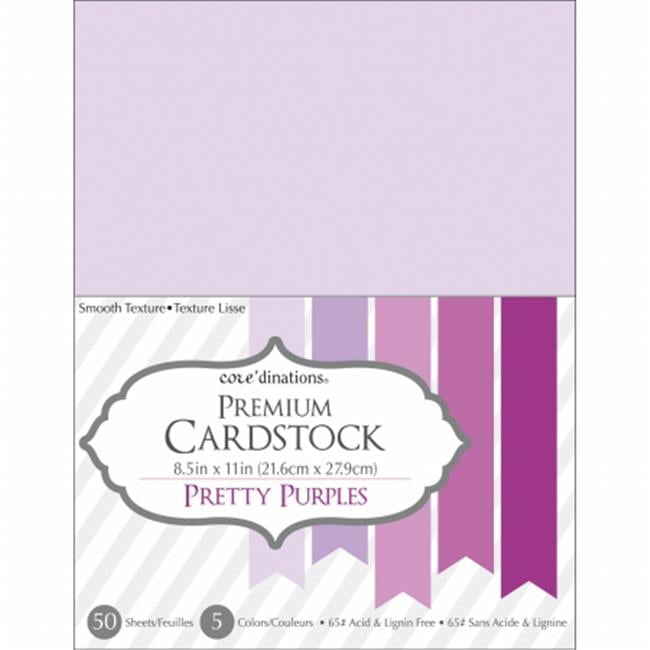 COREDINATIONS GX-2200-63 Card Stock Value Pack Pretty Purplesm8.5X11 50Pk