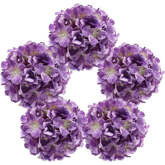 Vintage Purple Hydrangea Large Silk Flowers 10pcs Purple Hydrangea Artificial Flowers Purple Fake Flowers for Vintage Wedding Decoration Silk Flower Baby Shower Centerpieces (Vintage Purple)